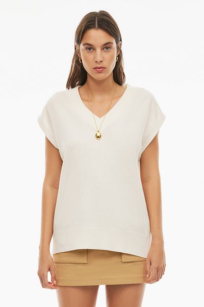 Perspective Γυναικεία πλεκτή μπλούζα Mayra Regular Fit Standard Size Ecru Color