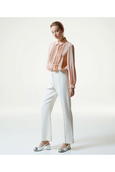 Machka Satin Duchess Garnished Crepe Trousers