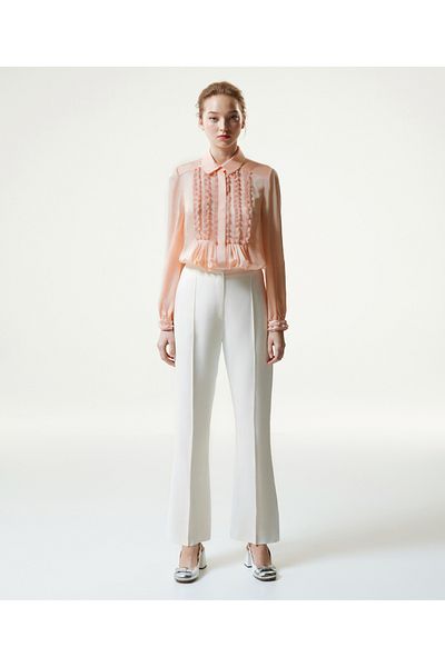 Machka Satin Duchess Garnished Crepe Trousers