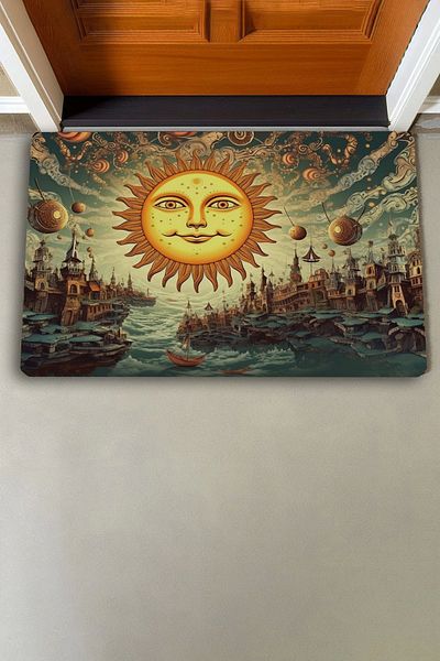 Valerine Life Surrealism Sun Themed Door Mat 45x70cm