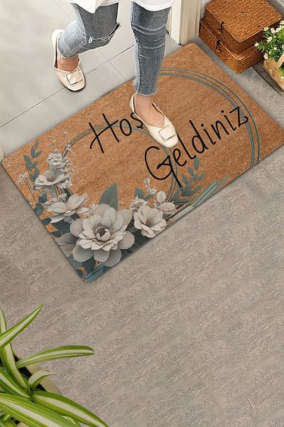 Valerine Life White Water Lily Welcome Door Mat 45x70cm