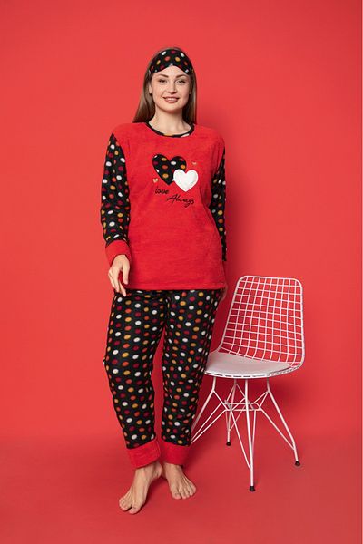 Asel Σετ Πιτζάμες Plus Size Fleece
