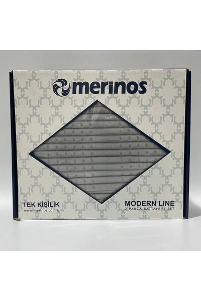 Merinos Modern Line Single 2 Piece Blanket Set - Gray