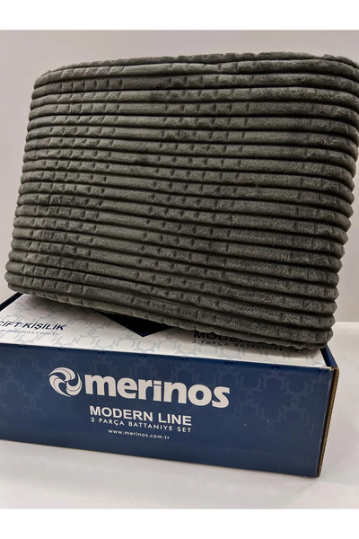 BEGÜM TEKSTİL طقم بطانية فردي من Merinos Modern Line مكون من 3 قطع