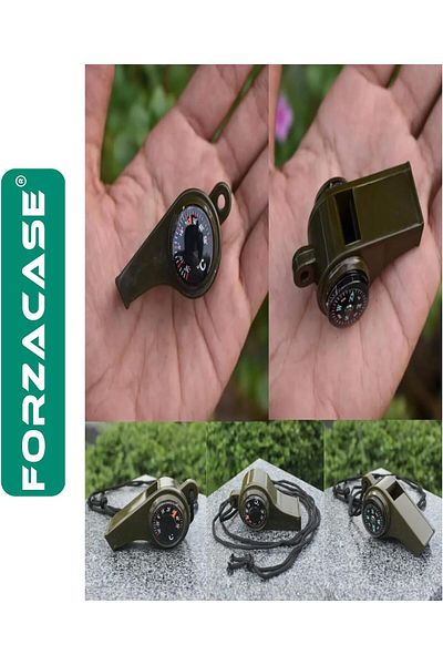 Emrah Gültekin Loud Sound Search and Rescue Whistle with Thermometer and Compass Suitable for Earthquake Zones Thermometer Compass Whistle