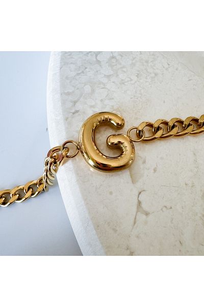 CHARMLUCKY G letter bracelet with steel grenade