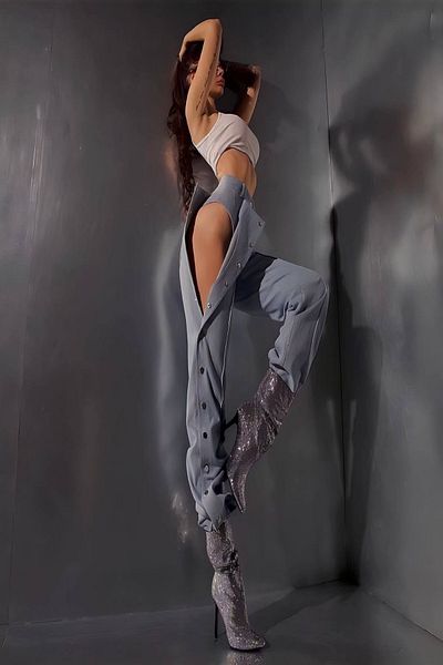 Fashiontayt 3 Thread Side Snap Pants with Back Pocket