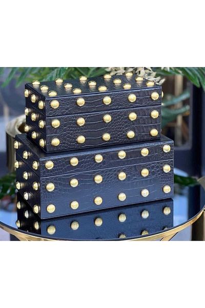 PELLE DESİGN 2-Piece leather decorative box