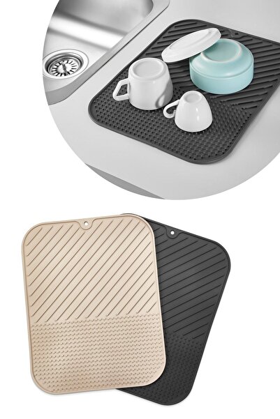 Buffer ® Silikon Kaydırmaz Mutfak İçin Bulaşık Matı, Çok Amaçlı Kurutmalık 36x28cm