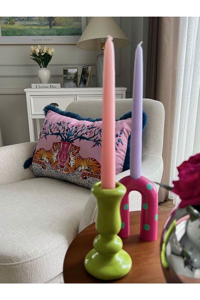 ge living Διακοσμητική Μαξιλαροθήκη με σχέδιο Tiger Pink Velvet
