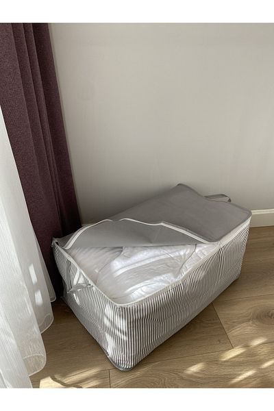 MISS JULİ 2 Τεμάχια Προίκα Ριγέ Ύφασμα Mega Τσάντα 98x50x50 εκ.
