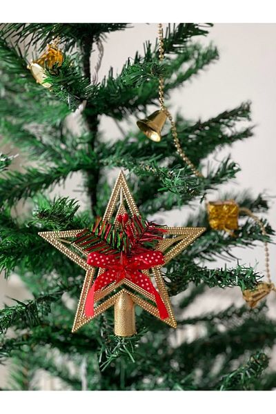 Masalsı Concept Christmas Tree Crown Star Decorated Model 15 Cm Star Crown New Year Tree Star Ornament