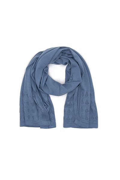 nazipek Cotton Acrylic Knitted Knitwear Patterned High Quality Light Gray Shawl 180x80cm 240gr Large Size