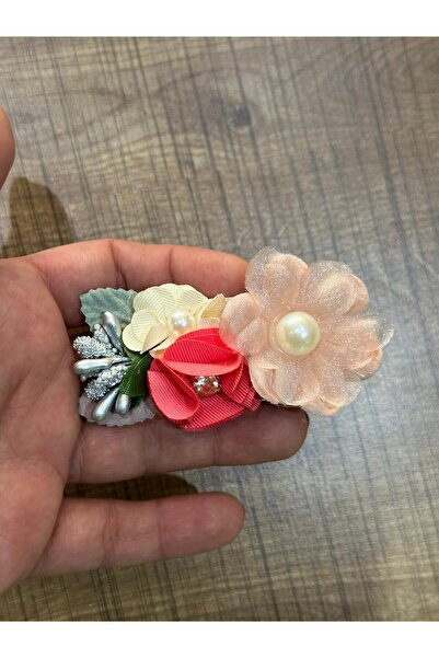 Gönülden Tasarım 8X4 CM TASARIM İNCİ BONCUKLU ÇİÇEKLİ YAKA İĞNESİ TÜRBAN İĞNE...