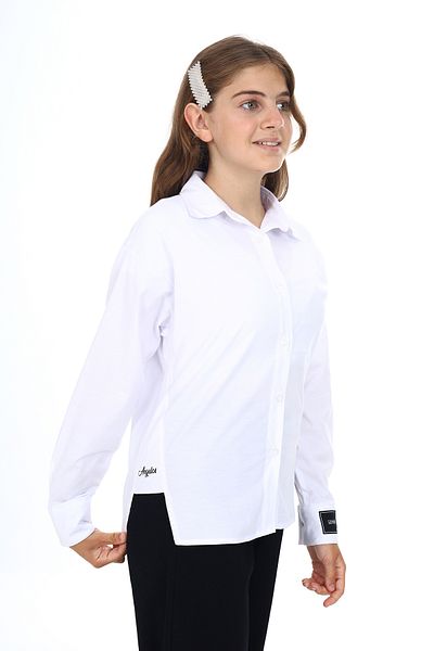 ANGELOS GIRLS Cămașă Lycra cu etichetă în stil școlar pentru fete 9-14 ani Lx266