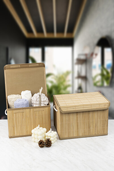 DECOLOVE Bambu İkili Saklama Kutusu