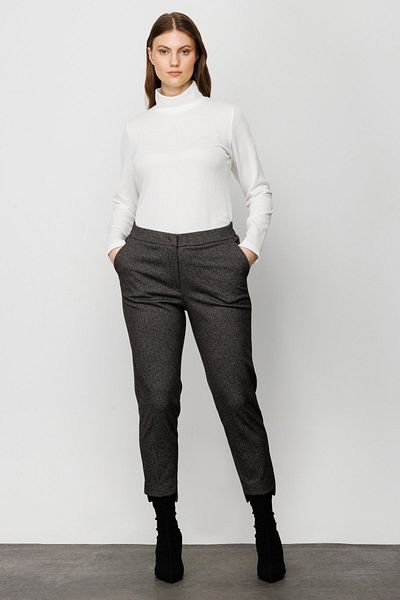 Ekol Self-patterned Trousers with Elastic Waist