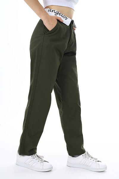 ANGELOS GIRLS Girl Child Waist Embroidered Gabardine Trousers 9-14 Years Lx253