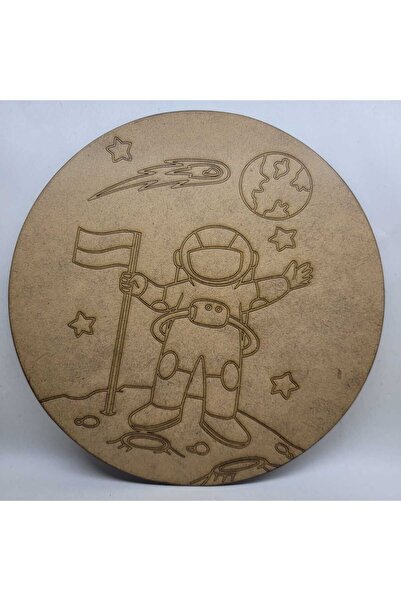 DESTİNA Destina Ahşap Mandala Boyama Seti (Astronot) 23cm Çap