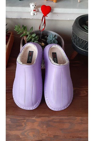 AkınalBella Lilac Women's Slippers with Slippers Inside