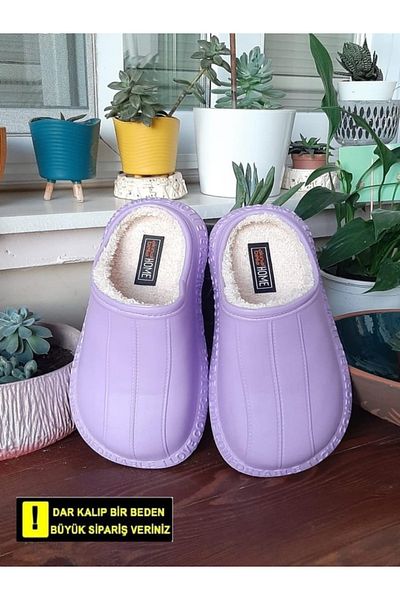 AkınalBella Lilac Women's Slippers with Slippers Inside