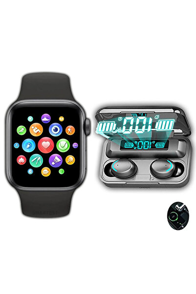 TECHNOMEN Akıllı Saat Plus Dokunmatik Powerbank Özellikli F9 Kablosuz Bluetooth Kulaklık Ikili Ios Android