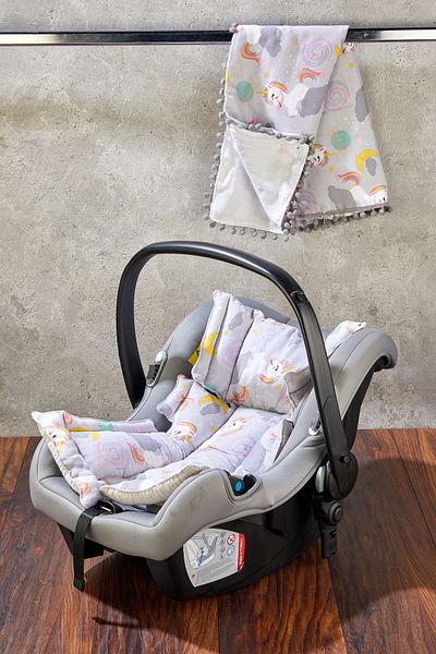 Miningaa Handmade Orthopedic Baby Stroller Cushion with Waist Support, Sheet Set of 2