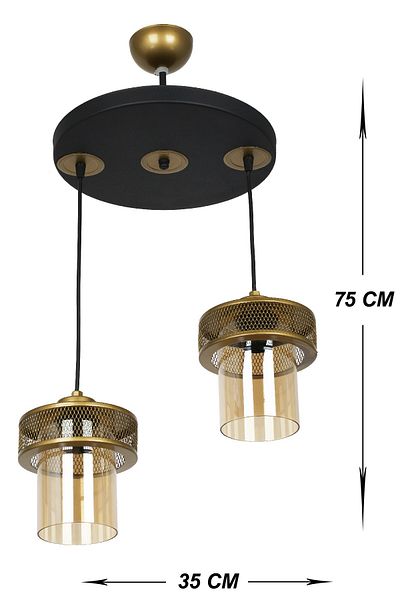 VENON LIGHTING PIANO 2-PIECE GLASS TOLD BLACK CHANDELIER