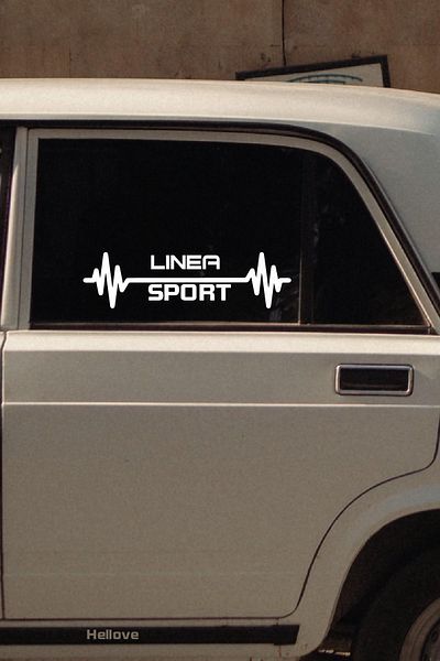 Hellove Fiat Linea Heart Rate Car Rhythm Auto Sticker 2 Pieces White 20*7 Cm