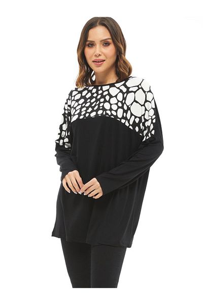 CEBECİ TİCARET WOMEN'S VISKOSE LARGE SIZE BLUZ BLACK