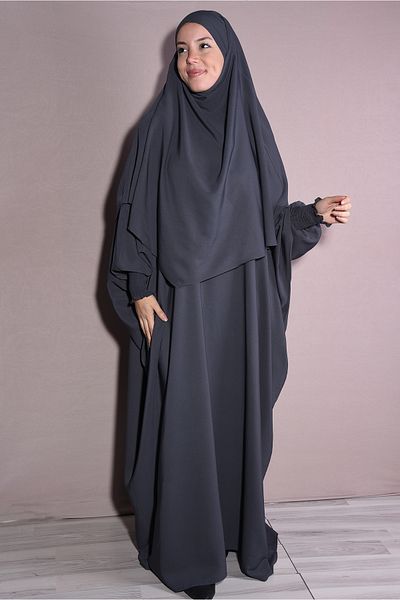Nowa Scarf Medina Silk Shawl and Dress Double Set Smoked