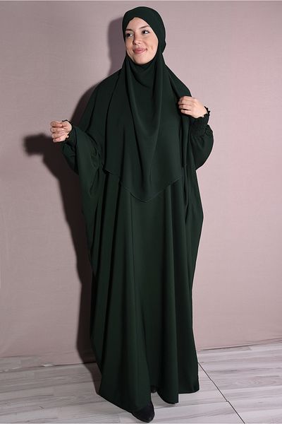 Nowa Scarf Double Set Medina Silk Fabric Shawl and Dress Emerald Green