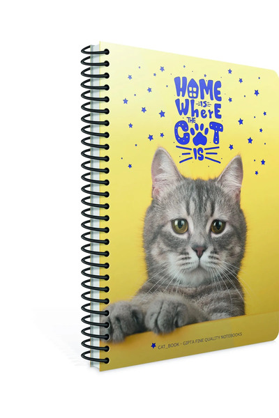 Gıpta Cat-book Spiral Plastic Cover Notebook A4 100 Sheets Checkered