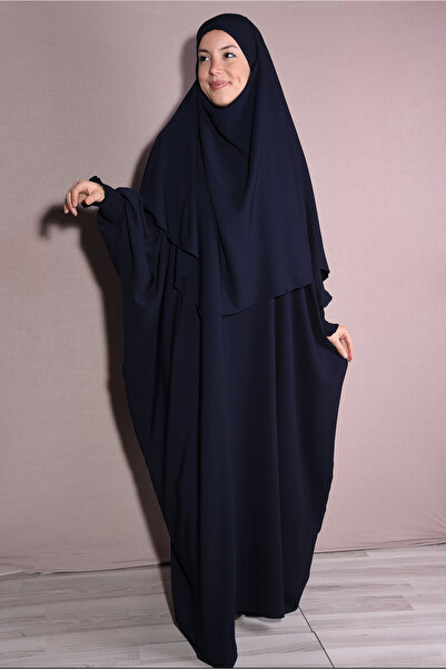 Nowa Scarf Medina Silk Shawl and Dress Double Set Navy Blue