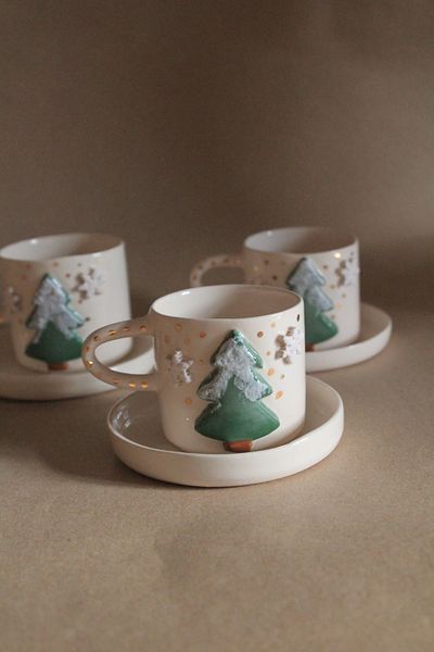 sukupotCeramics Snowflake Tree Cup