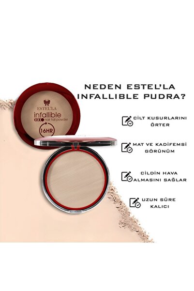 Estella End for Skin Flaws!Estel and Infallible Powder Powder Cover It All with Just One Touch