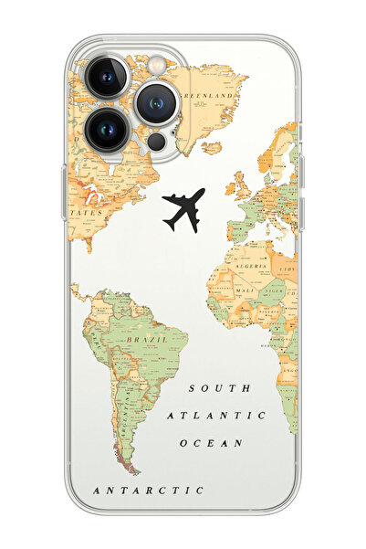 shoptocase Iphone 15 Pro Max Uyumlu Eski Dünya Haritası Tasarımlı Premium Şef...