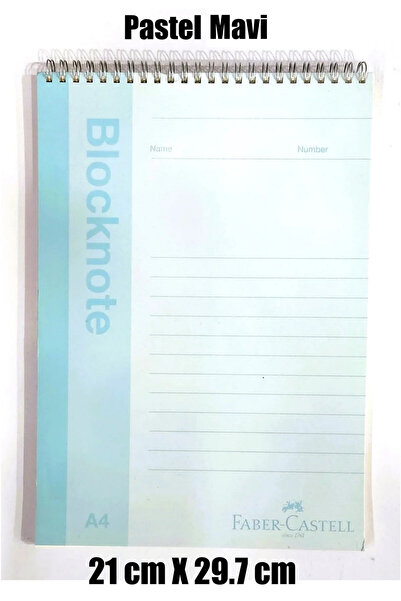 Faber Castell A4 Boy Blocknote 80 yaprak Çizgisiz Pastel Renkler