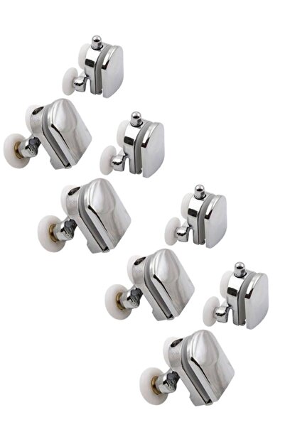 Hesaplı Hırdavat Metal Gövdeli Çift Tekerli Kromaj Duş Tekeri 8'li Set Takım,...
