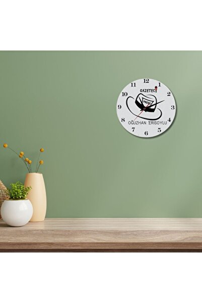 Çılgıntrend ساعة حائط هدية مصممة خصيصًا للصحفيين ساعة حائط زجاجية