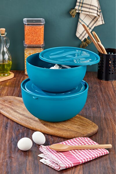 akisshome saklama kabı hamur yoğurma saklama kabı vakumlu kapak 2 li set ak55114