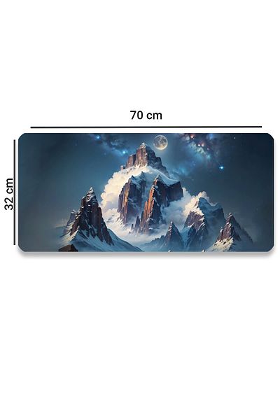 SonicTouch لوحة مفاتيح غير قابلة للانزلاق لمشغل الألعاب بتصميم "Rising Glory Moon Starry Mountain Peak" مقاس 32 × 70 سم