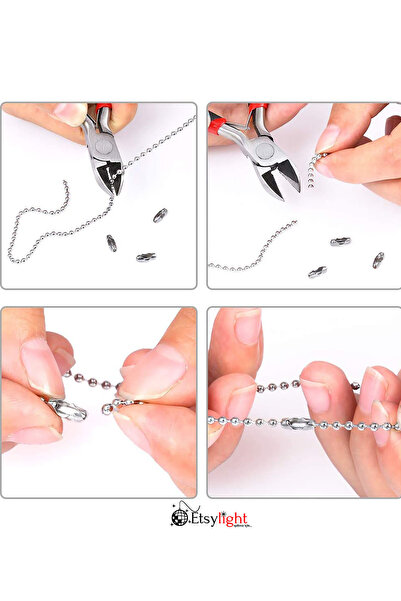 Etsylight 3.2 mm, Klips Top Zincir için Kapama, Kart Askı Zinciri, Tırnak Makası Zinciri için Kapama Klips