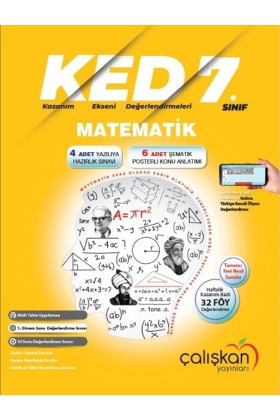 Çalışkan Yayınları 7. Sınıf Matematik (KED) Kazanım Ekseni Değerlendirmeleri