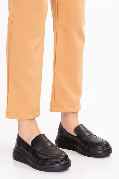 Dağlı Women's Black Genuine Leather Loafer