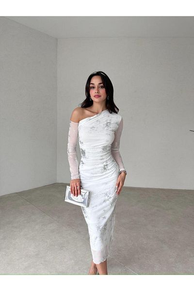 Anesa Butik Φόρεμα Πρωτοχρονιάς Special Collection με στάμπα με αλουμινόχαρτο