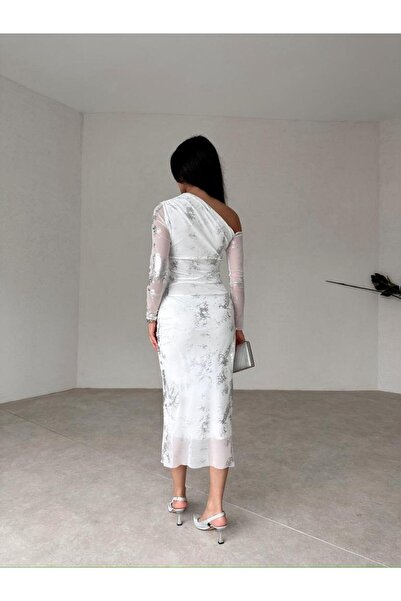 Anesa Butik Φόρεμα Πρωτοχρονιάς Special Collection με στάμπα με αλουμινόχαρτο