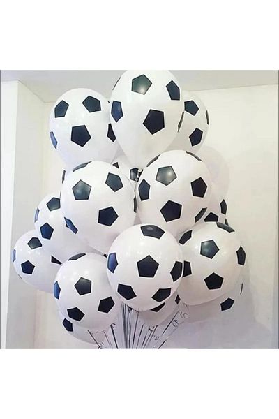SURPRISE PARTY STORE Soccer Ball Patterned Printed 10 Pieces Balloon 12 inch 30 cm Football Themed Boy Birthday Concept Balloon