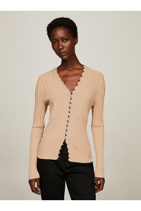 Ribbed button cardigan 2025