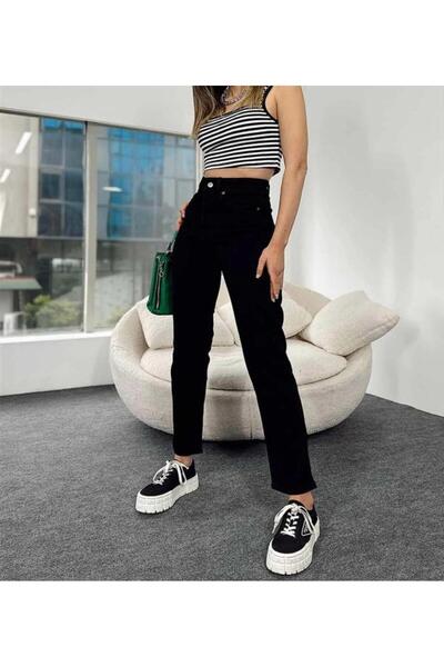 LAMİRAMOOD Siyah Mom Jean